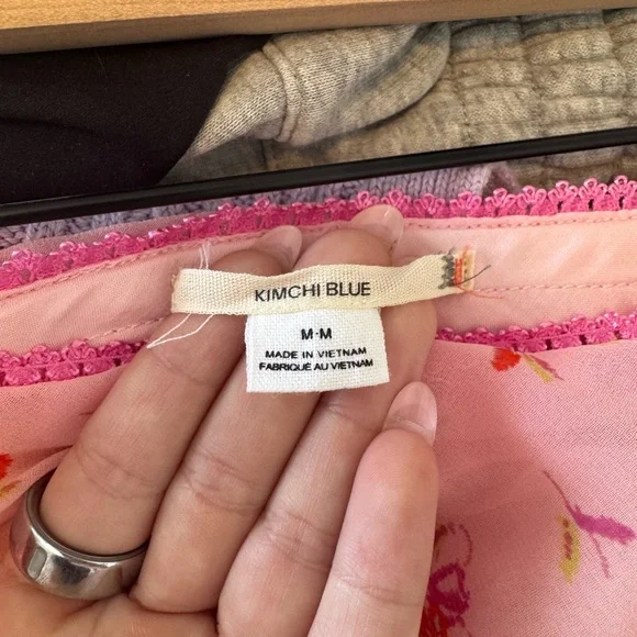 Kimchi Blue Pink Floral Maxi Skirt with Ruffle Tiers - Picture 3 of 3